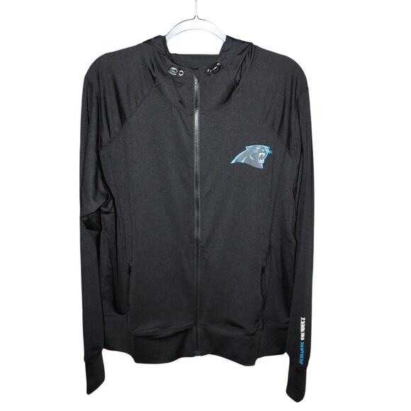 Carolina Panthers Black Women's 2XL Zip Up Jacket Hooded NFL Team Fleece - Picture 1 of 6